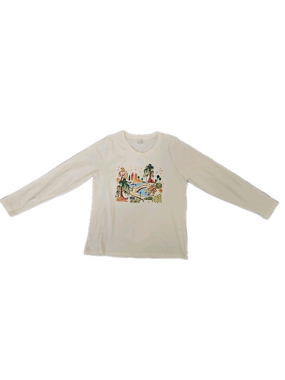 J Crew Collector’s Woman's Size Large Central Park T-Shirt Embroidered Full